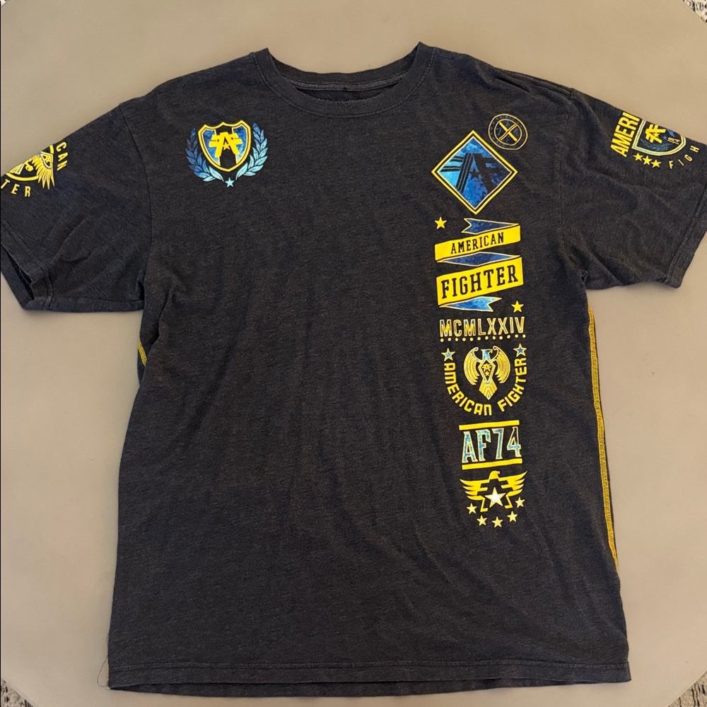 American Fighter Charcoal and Gold Graphic Tee